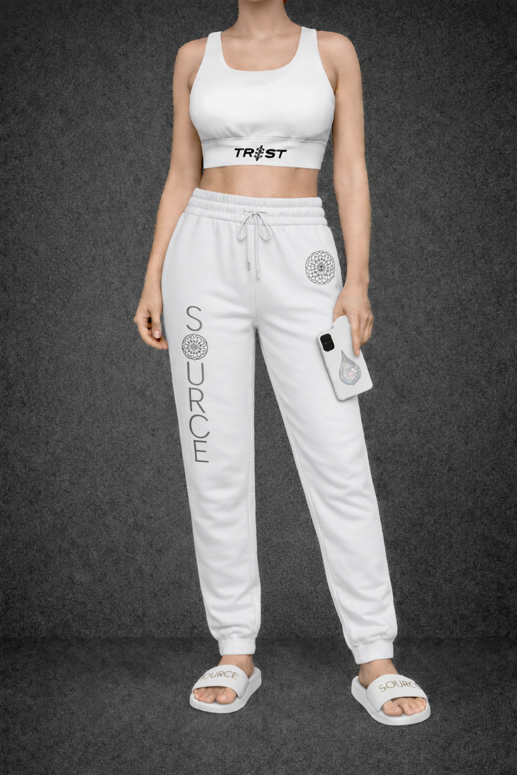 Kathara – Trust Yourself Recycled Longline Sports Bra White
