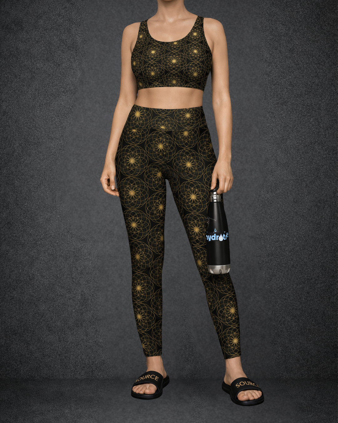 Eternal Lotus of Life Yoga Leggings Black – Wear the Frequency of Eternal Life