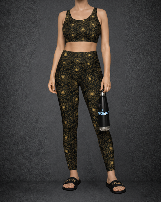 Eternal Lotus of Life Yoga Leggings Black – Wear the Frequency of Eternal Life