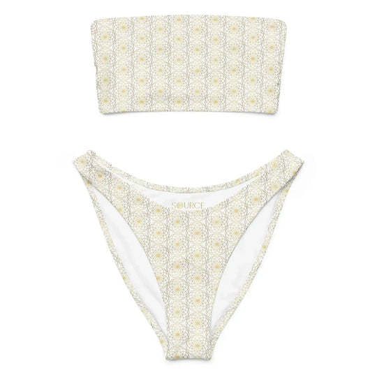 Eternal Lotus of Life Bandeau Bikini White – Soak in Source Light - SOURCE Clothing Co.