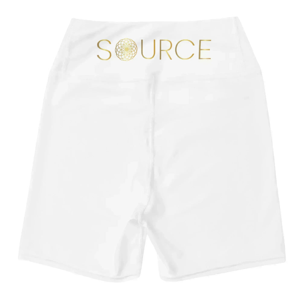 Eternal Lotus Life Force Source Yoga Shorts - White - SOURCE Clothing Co.