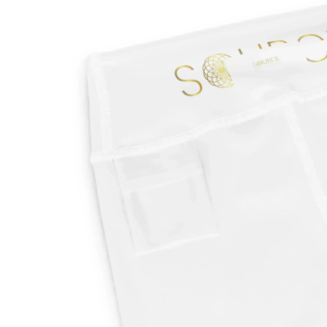 Eternal Lotus Life Force Source Yoga Shorts - White - SOURCE Clothing Co.