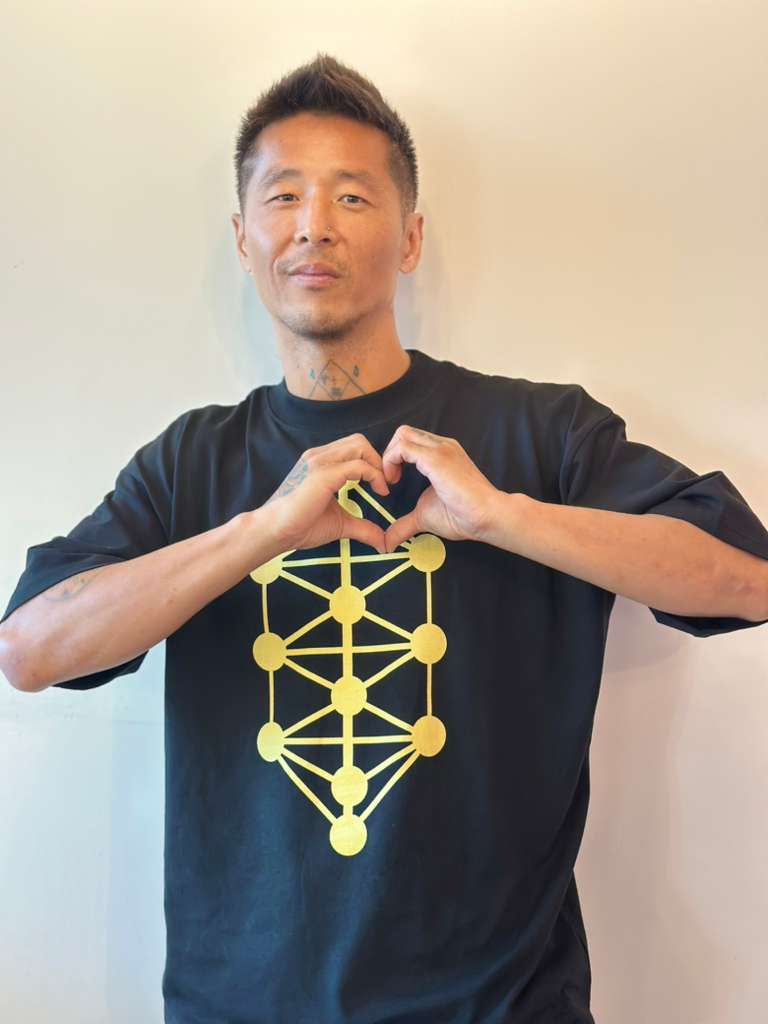 KATHARA Grid Unisex Organic Cotton T-Shirt | Sacred Geometry Energy Tee