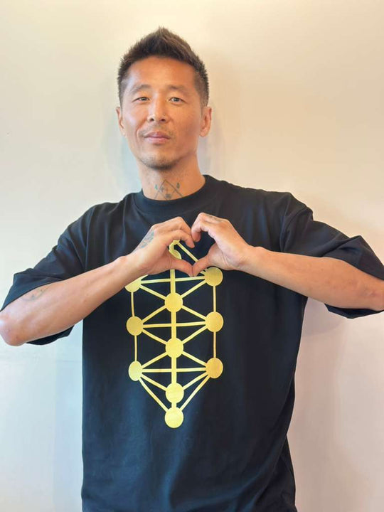 KATHARA Grid Unisex Organic Cotton T-Shirt | Sacred Geometry Energy Tee